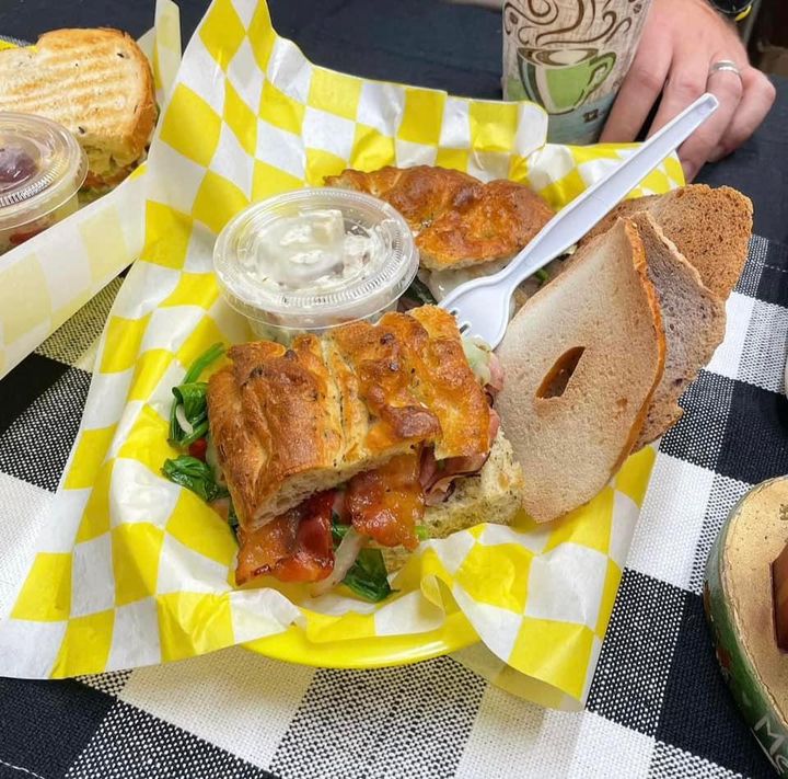 Hummus Sandwich on Focaccia